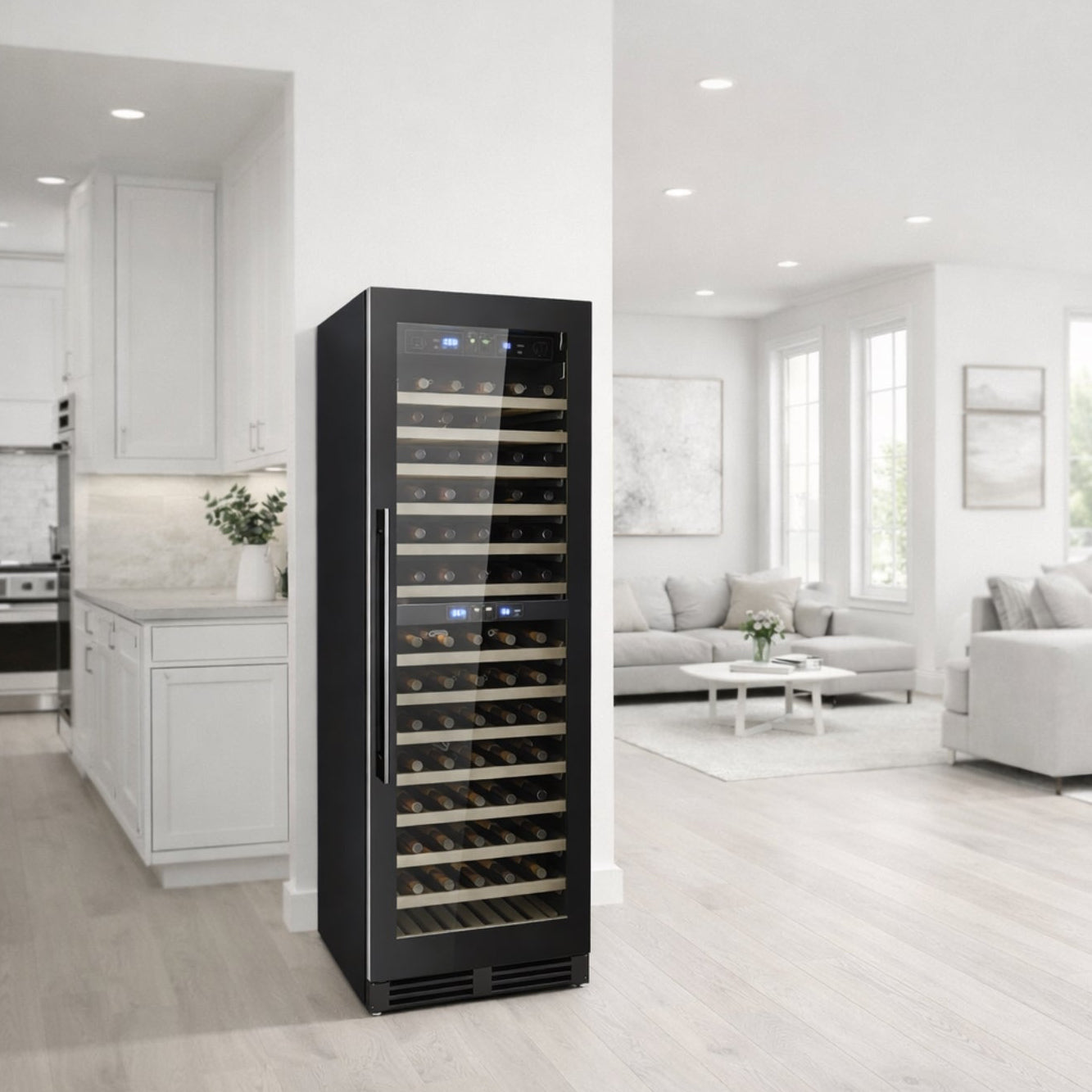 Combisteel Black Dual Zone Wine Cooler - 154 Bottle Capacity
