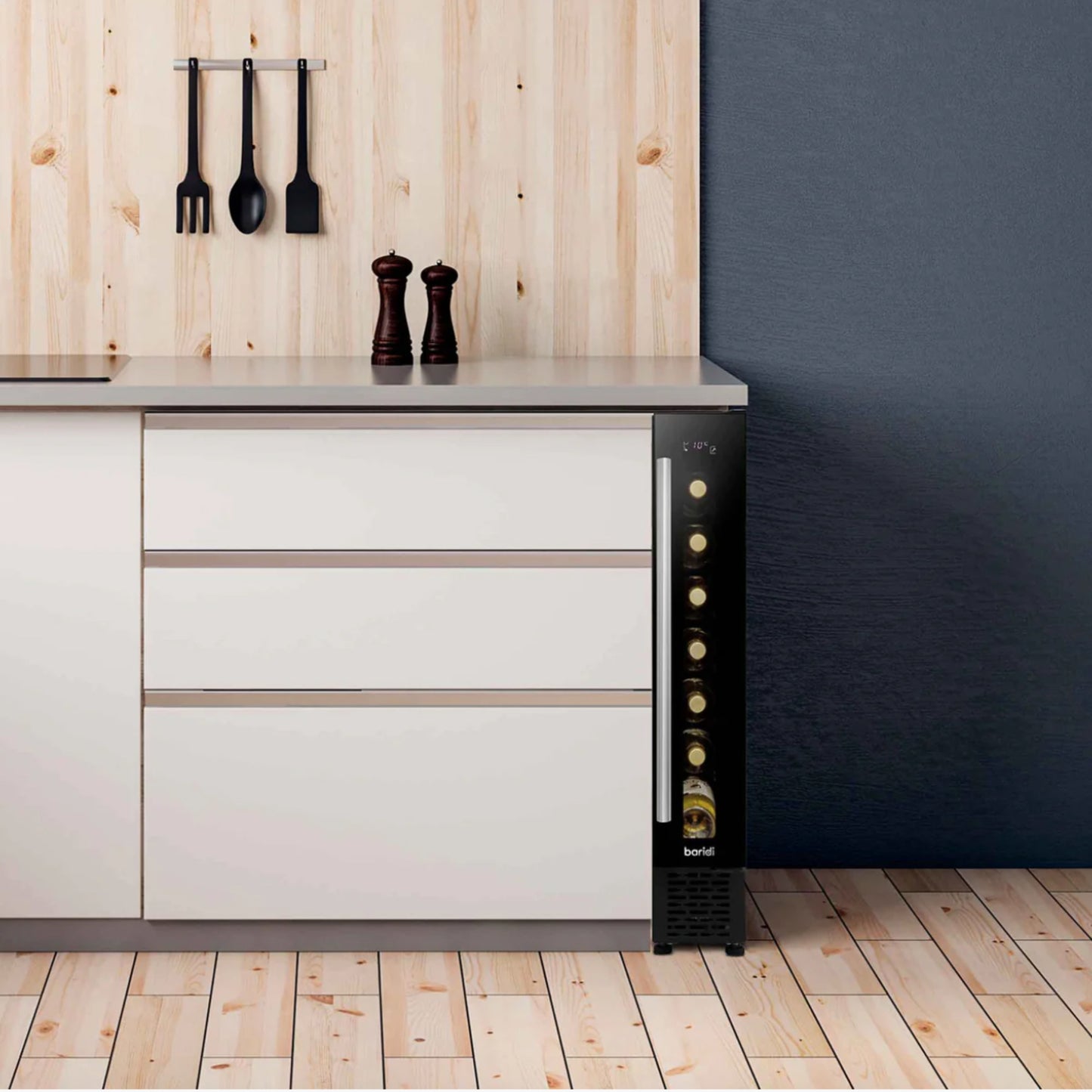 Baridi Slim Single Zone Wine Cooler - 7 Bottle Capacity