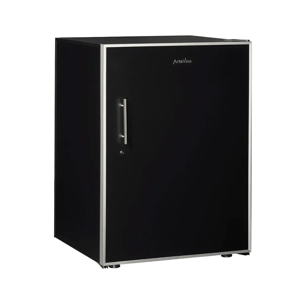 artevino oxygen multizone wine cooler black solid door 98 bottle capacity wine cabinet 