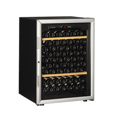 artevino oxygen silver frame glass door 98 bottle capacity multizone