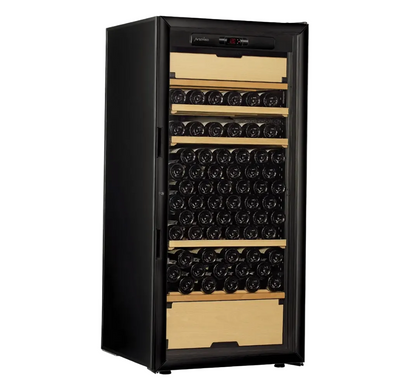 artevino oxygen wine cooler black glass door 151 bottle capacity triple zone