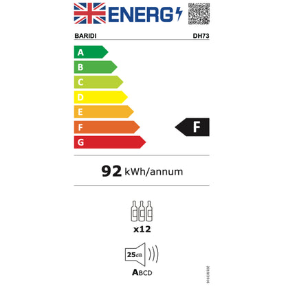 Energy efficiency label with British flag and rating scale on a white background